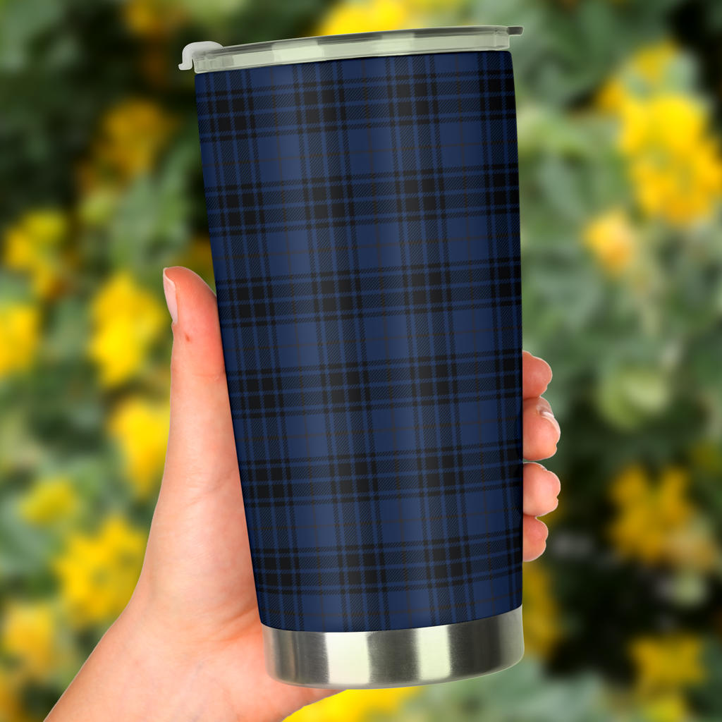 Navy Blue Tartan Plaid Pattern Tumbler