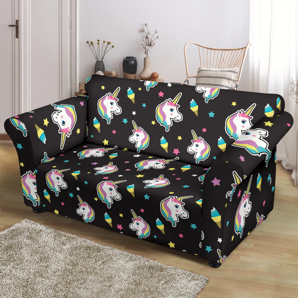 Unicorn Print Design LKS302 Loveseat Couch Slipcover