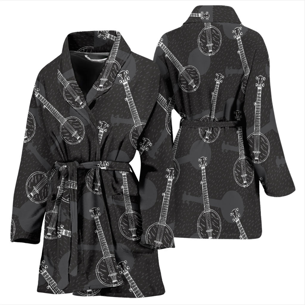 Banjo Pattern Print Design 03 Women Bathrobe