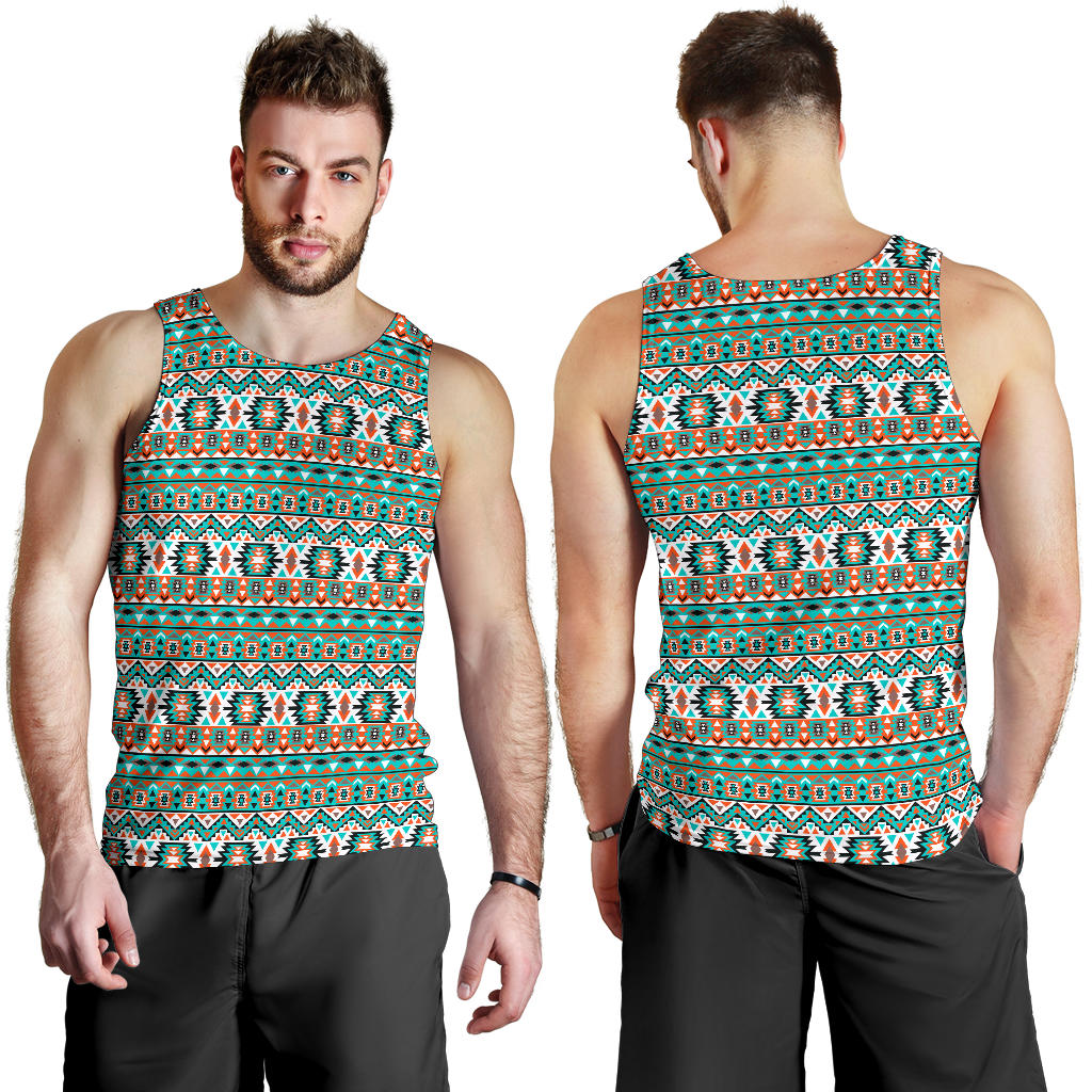 Indian Navajo Ethnic Themed Design Print Men Tank Top