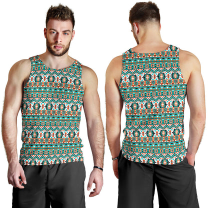 Indian Navajo Ethnic Themed Design Print Men Tank Top