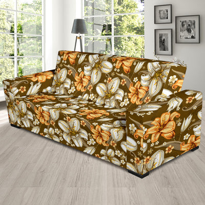 Lily Pattern Print Design 01 Sofa Slipcover