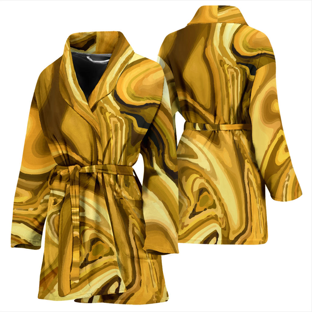 Liquid Pattern Print Design 03 Women Bathrobe
