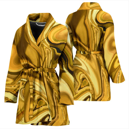 Liquid Pattern Print Design 03 Women Bathrobe