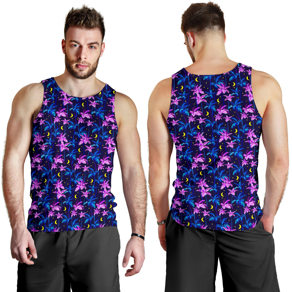 Palm Tree Night Scene Design Print Men Tank Top