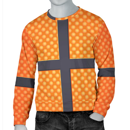 Basketball Texture Print Pattern Men Long Sleeve Sweatshirt