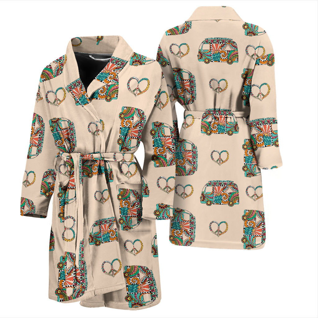 Hippie Van Peace Print Design LKS303 Men Bathrobe