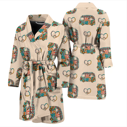 Hippie Van Peace Print Design LKS303 Men Bathrobe