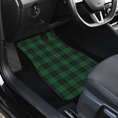 Green Tartan Plaid Pattern Car Floor Mats Front Back
