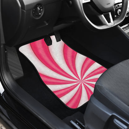 Vortex Twist Swirl Candy Print Car Floor Mats Front Back