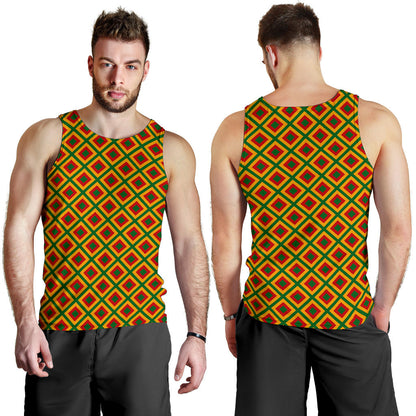 Rasta Reggae Color Cross Men Tank Top