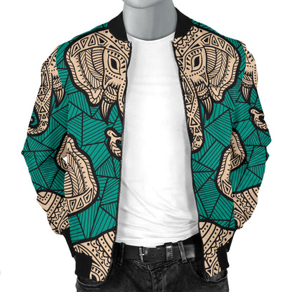 Boho Head Elephant Men Bomber Jacket