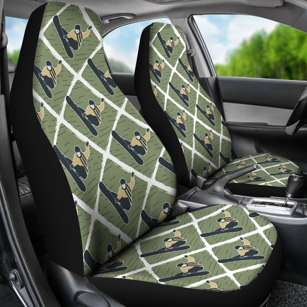 Snowboard Man Print Design LKS302 Car Seat Covers