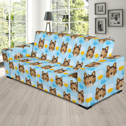 Collies Pattern Print Design 02 Sofa Slipcover