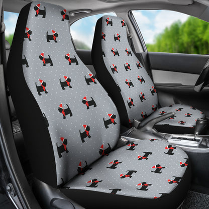 Scottish Christmas Themed Terriers Print Design LKS3018 Car Seat Covers