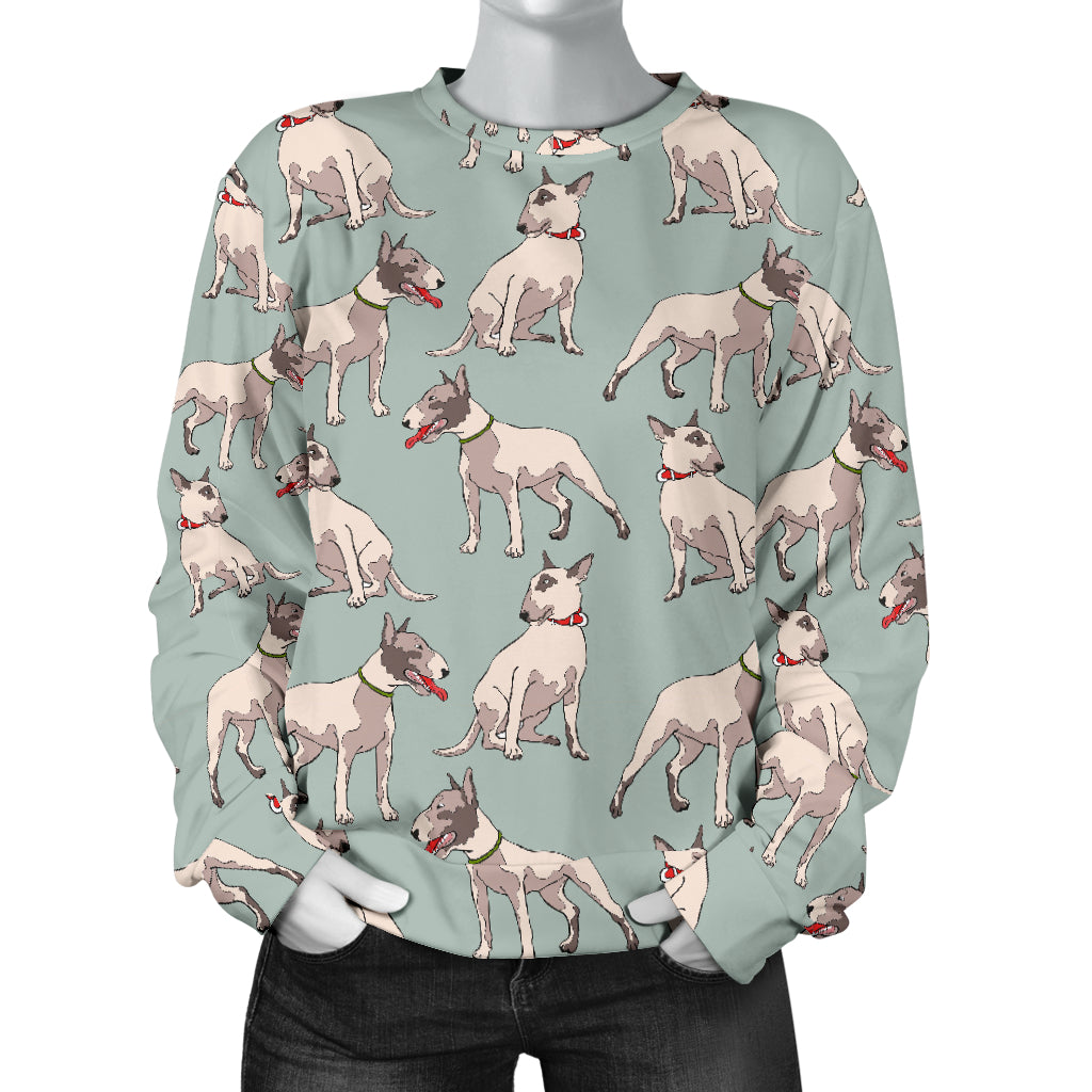Bull Terrier Cute Print Pattern Women Long Sleeve Sweatshirt