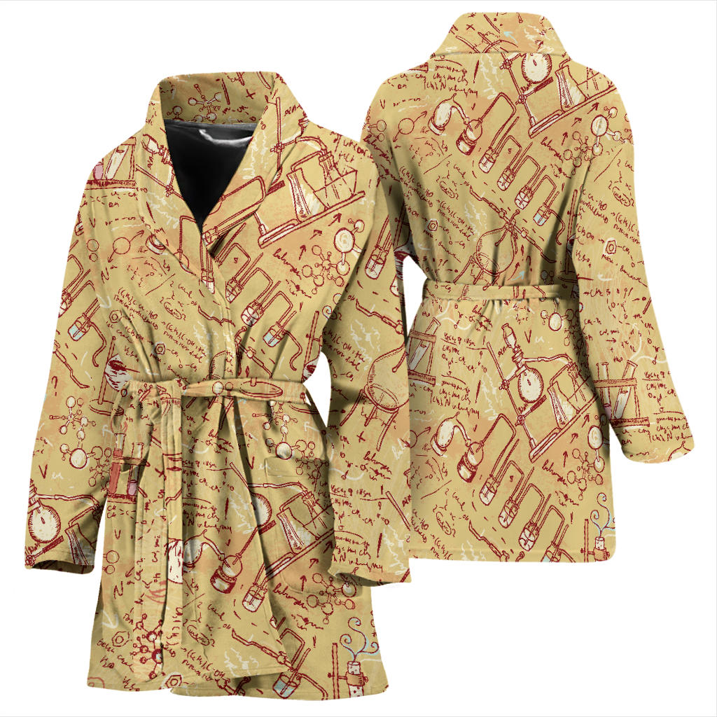 Chemical Pattern Print Design 01 Women Bathrobe