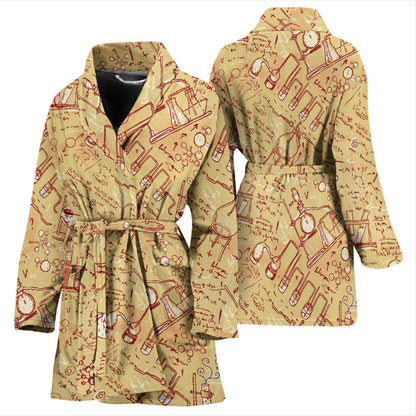 Chemical Pattern Print Design 01 Women Bathrobe
