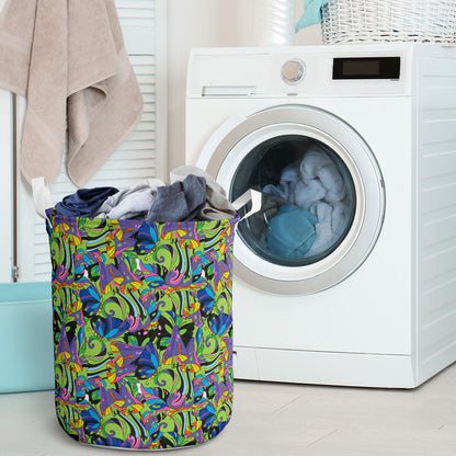 Psychedelic Trippy Mushroom Themed Laundry Basket