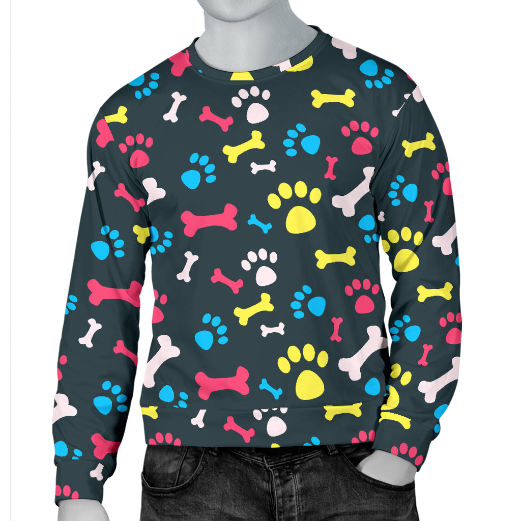 Paw Design Print Men Long Sleeve Sweatshirt