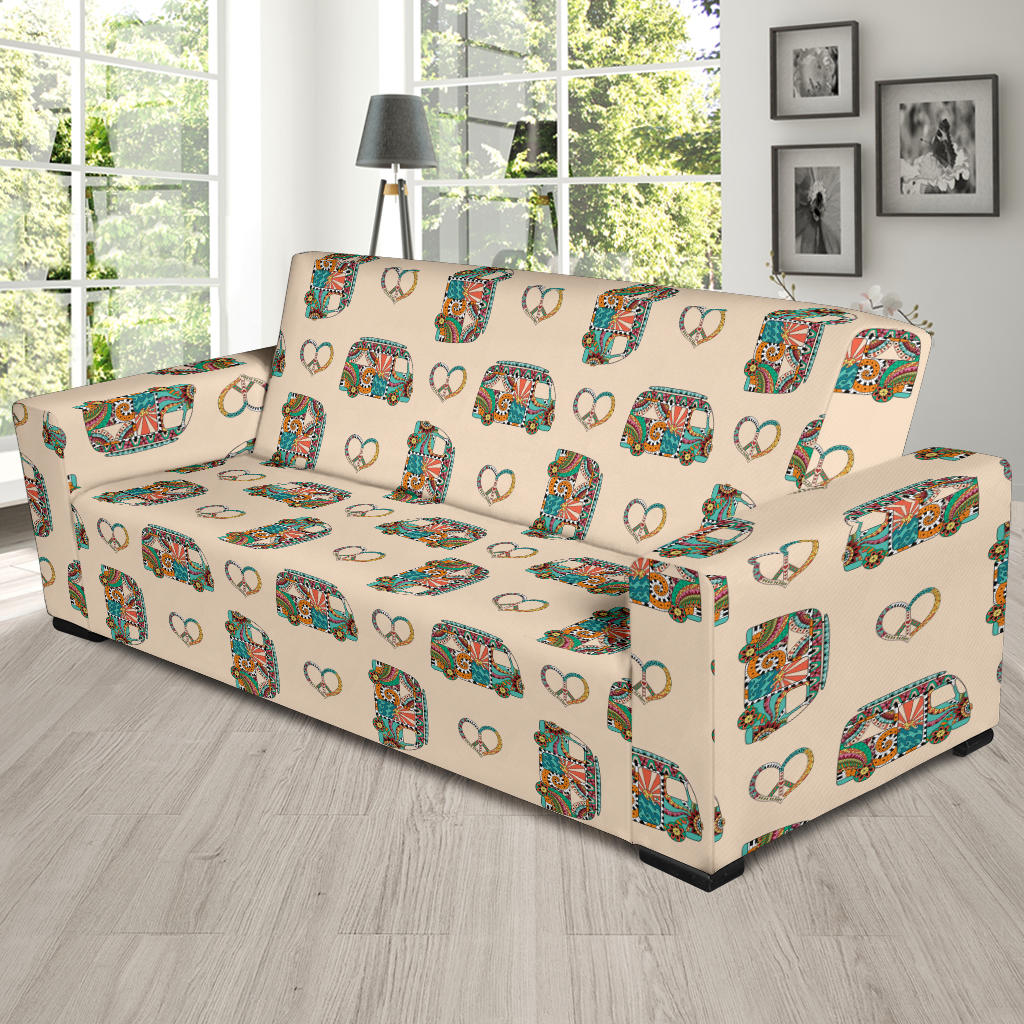 Hippie Van Peace Print Design LKS303 Sofa Slipcover