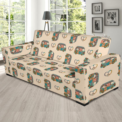 Hippie Van Peace Print Design LKS303 Sofa Slipcover