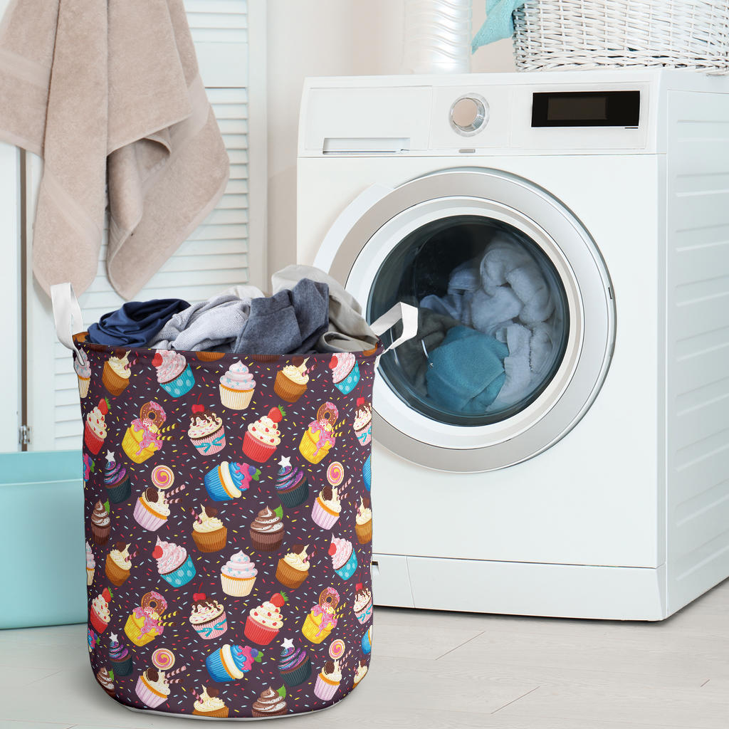 Cupcakes Party Print Pattern Laundry Basket