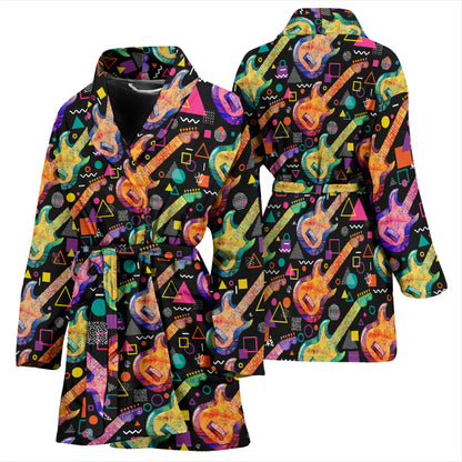 Electric Guitar Print Design LKS403 Women Bathrobe