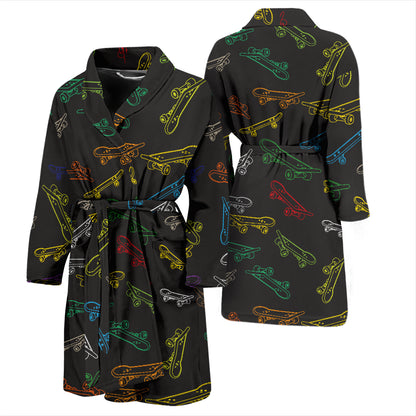 Skateboard Print Design LKS301 Men Bathrobe