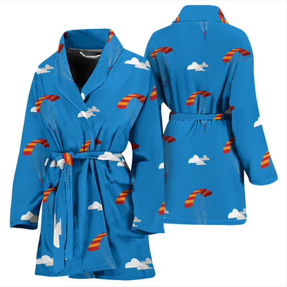 Skydiving Pattern Print Design 02 Women Bathrobe