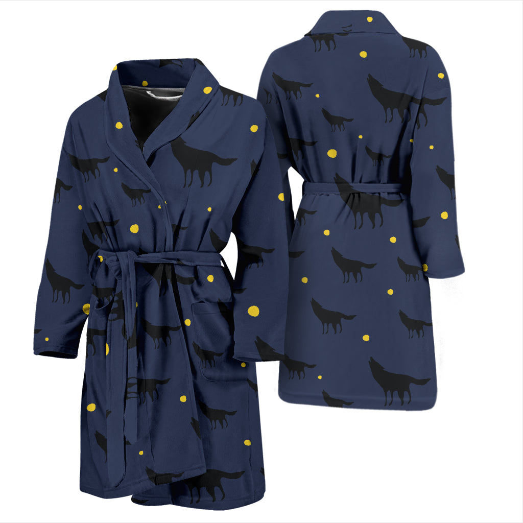 Wolf Print Design LKS301 Men Bathrobe