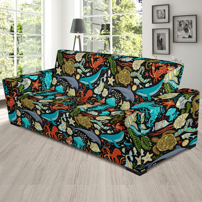 Underwater Animal Print Design LKS301 Sofa Slipcover