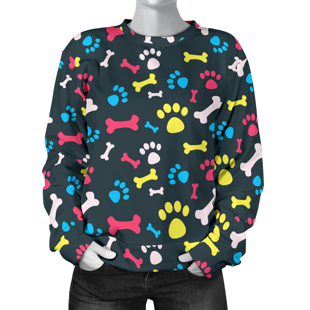 Paw Design Print Women Long Sleeve Sweatshirt