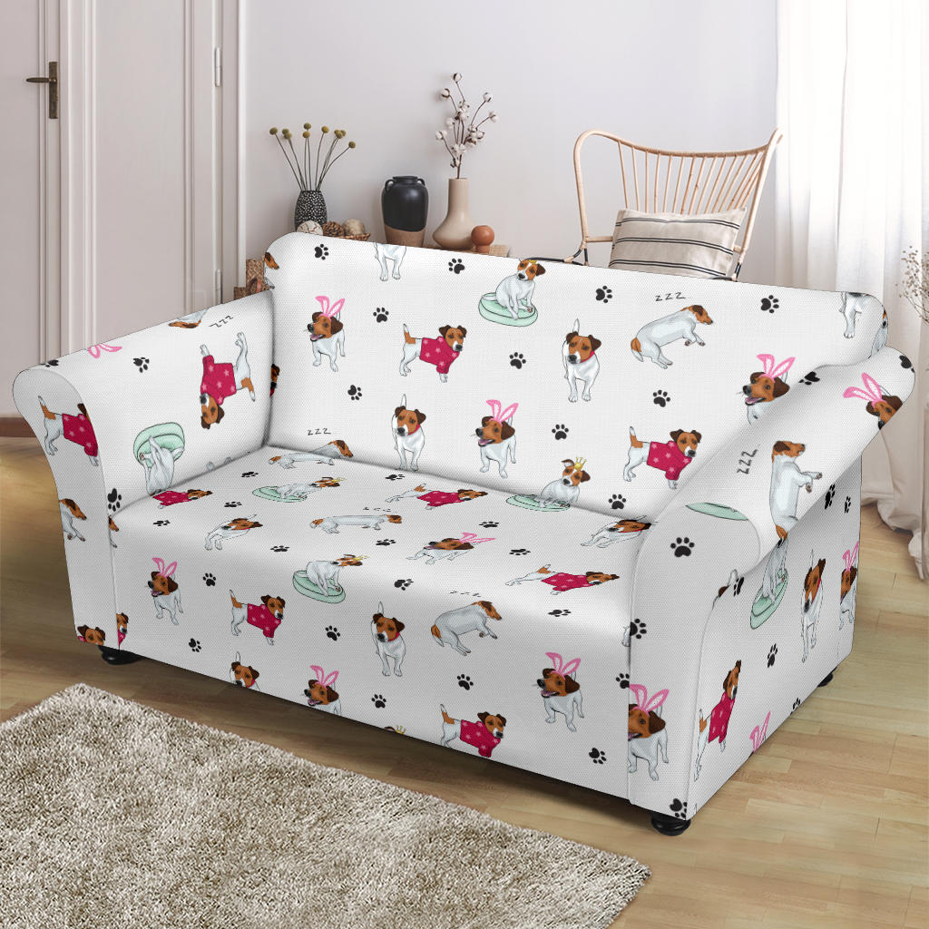 Russell Terriers Print Design LKS308 Loveseat Couch Slipcover