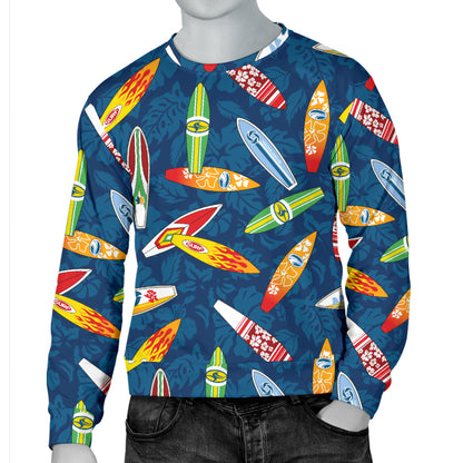 Surfboard Pattern Print Men Long Sleeve Sweatshirt
