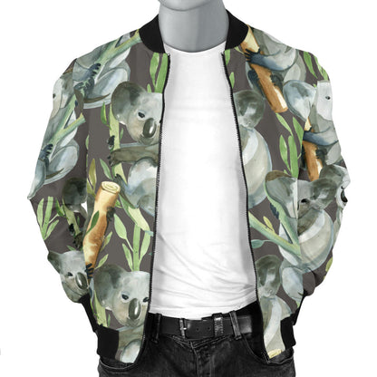 Koala Pattern Design Print Men Bomber Jacket