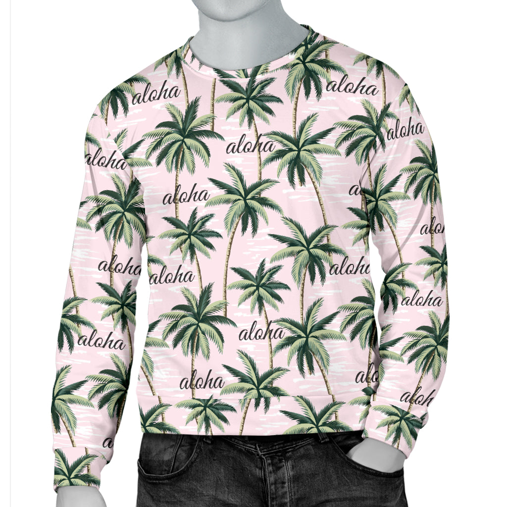 Aloha Beach Pattern Design Themed Print Men Long Sleeve Sweatshirt