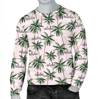 Aloha Beach Pattern Design Themed Print Men Long Sleeve Sweatshirt
