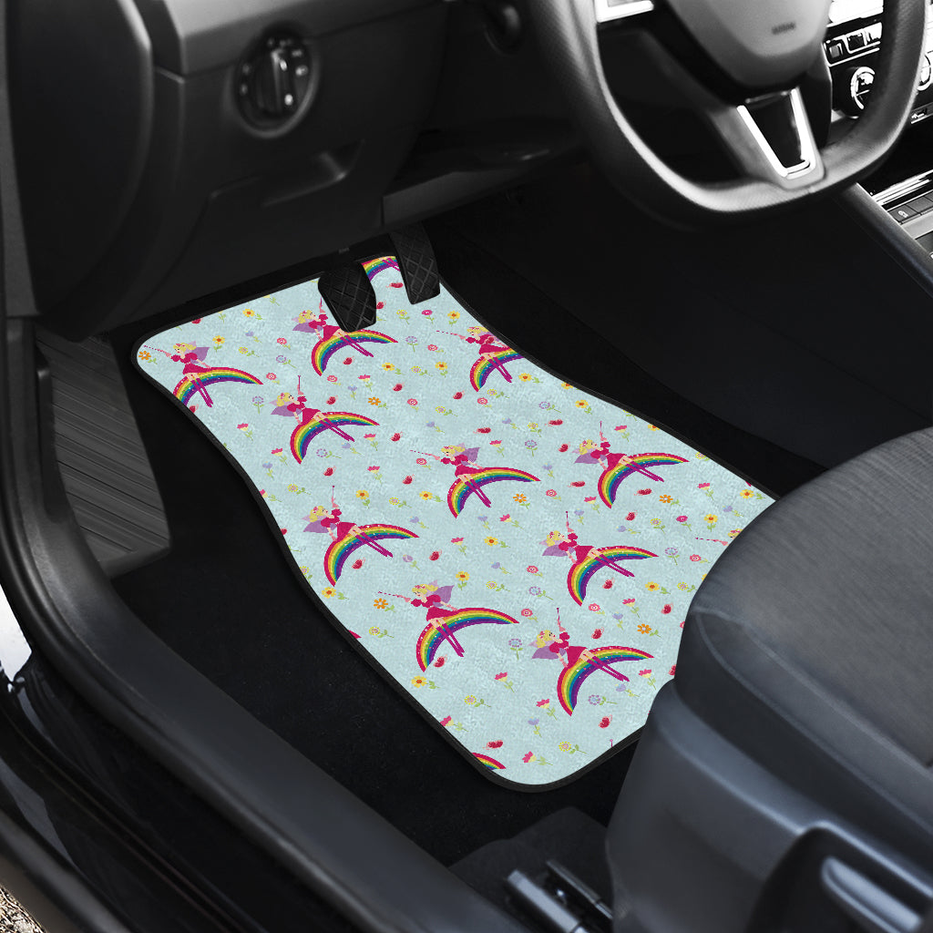 Fairy with Rainbow Print Pattern Car Floor Mats Front Back