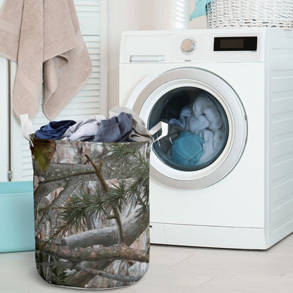 Camo Realistic Tree Forest Pattern Laundry Basket