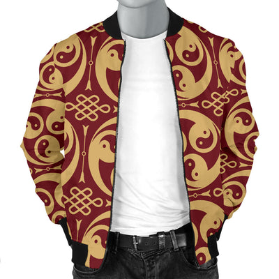 Yin Yang Style Pattern Design Print Men Bomber Jacket