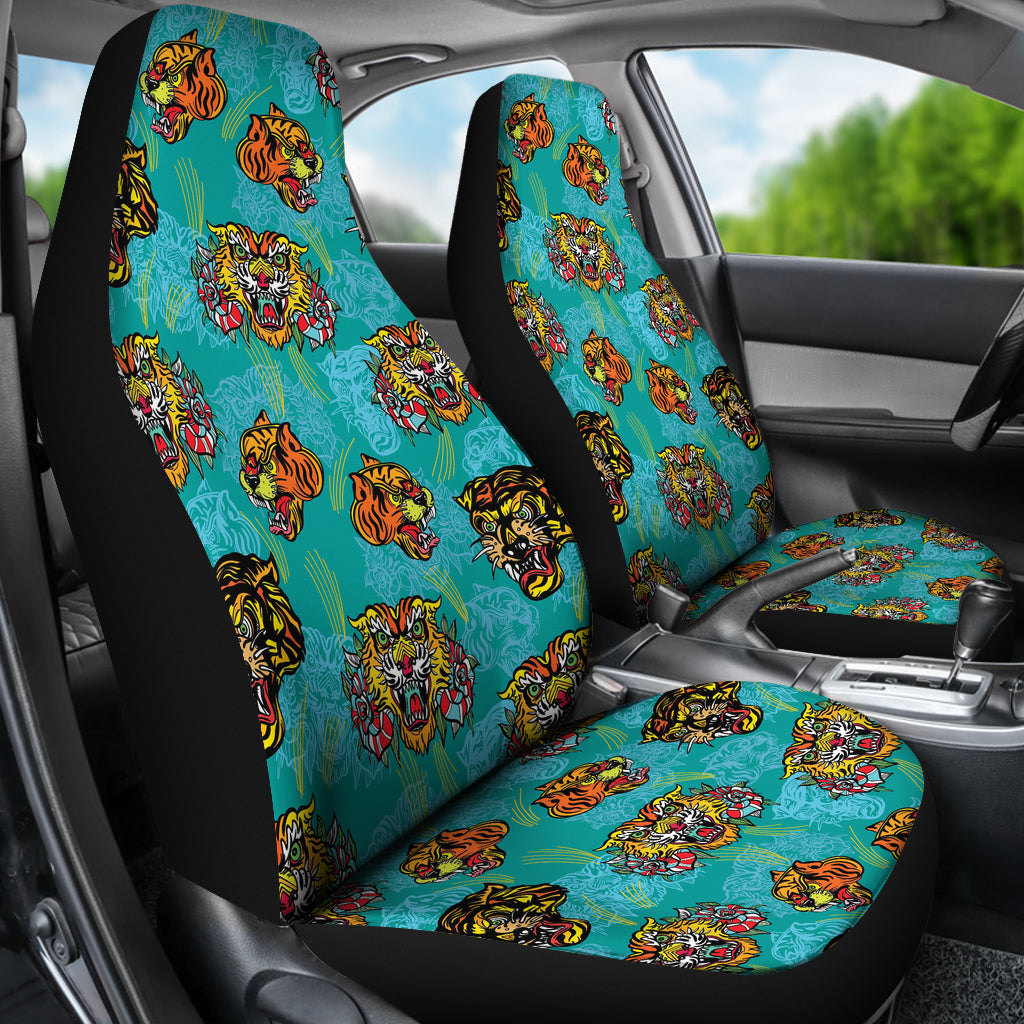 Tattoo Tiger Head Print Design LKS304 Car Seat Covers