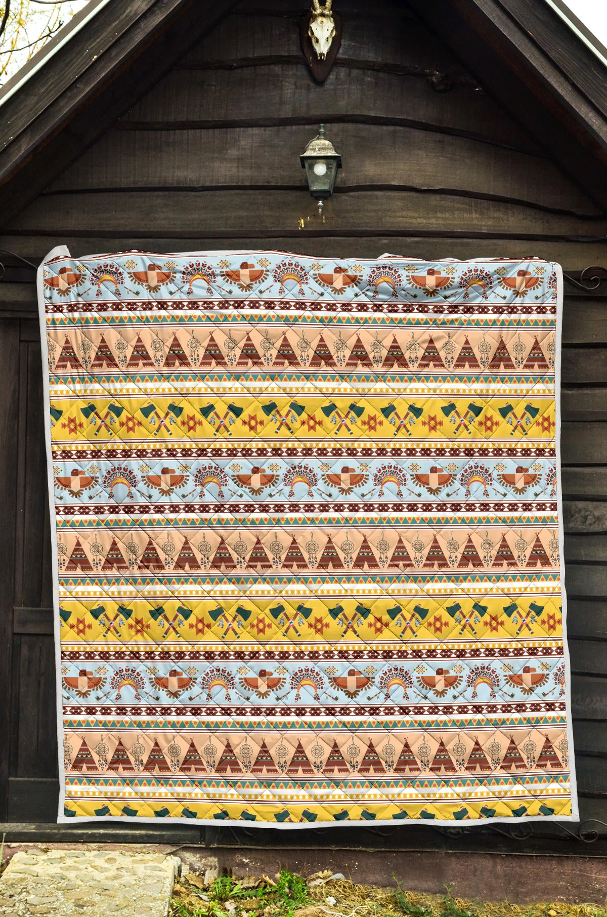 Native American Pattern Design Print Quilt Bedspread