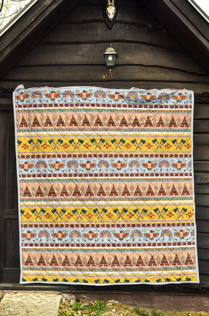 Native American Pattern Design Print Quilt Bedspread