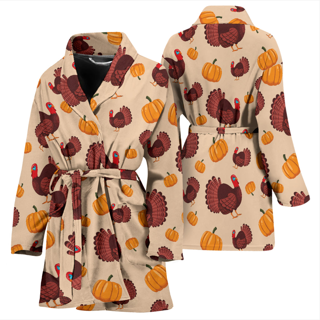 Thanksgiving Print Design LKS308 Women Bathrobe
