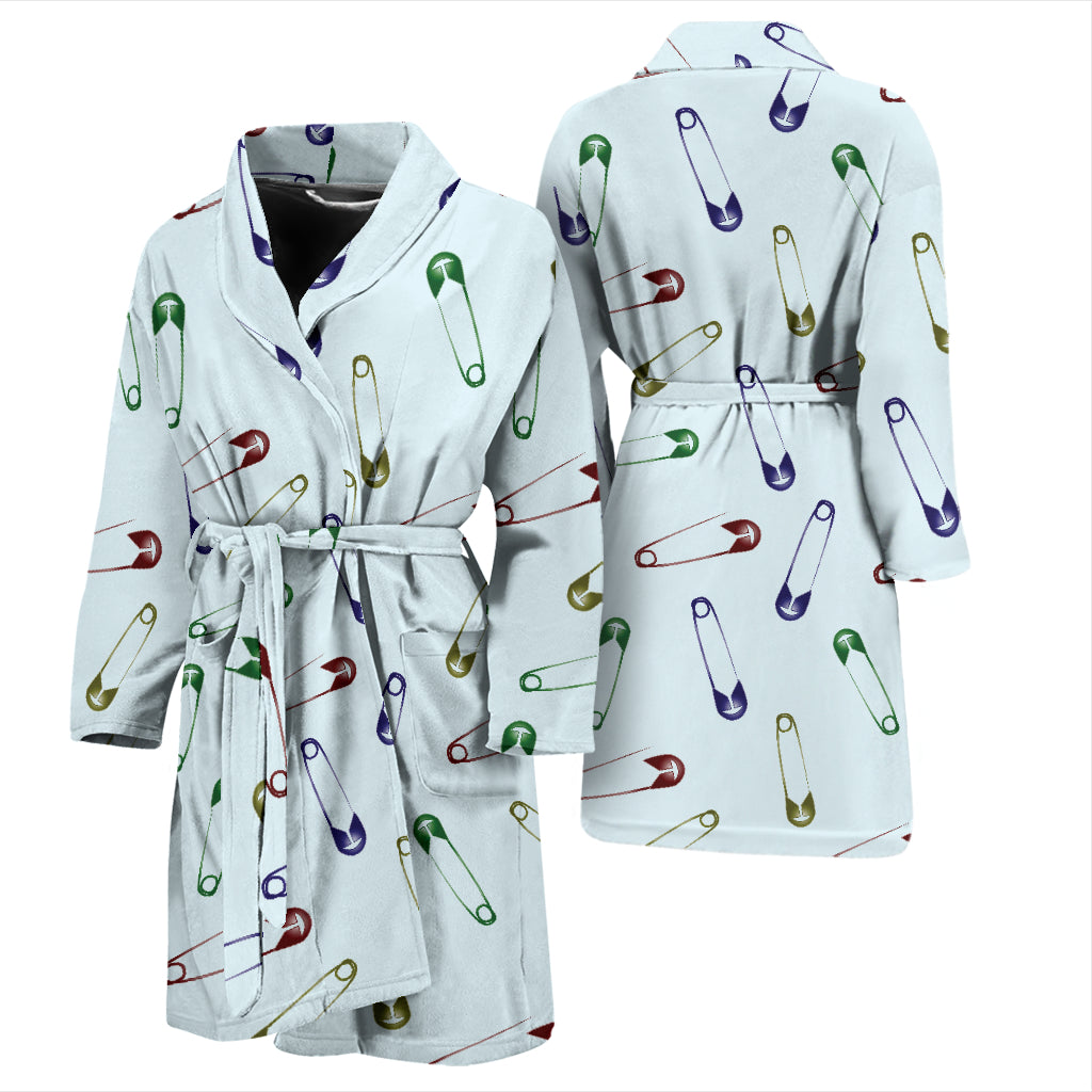 Safety Pin Print Design LKS303 Men Bathrobe