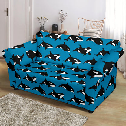 Whale Print Design LKS304 Loveseat Couch Slipcover