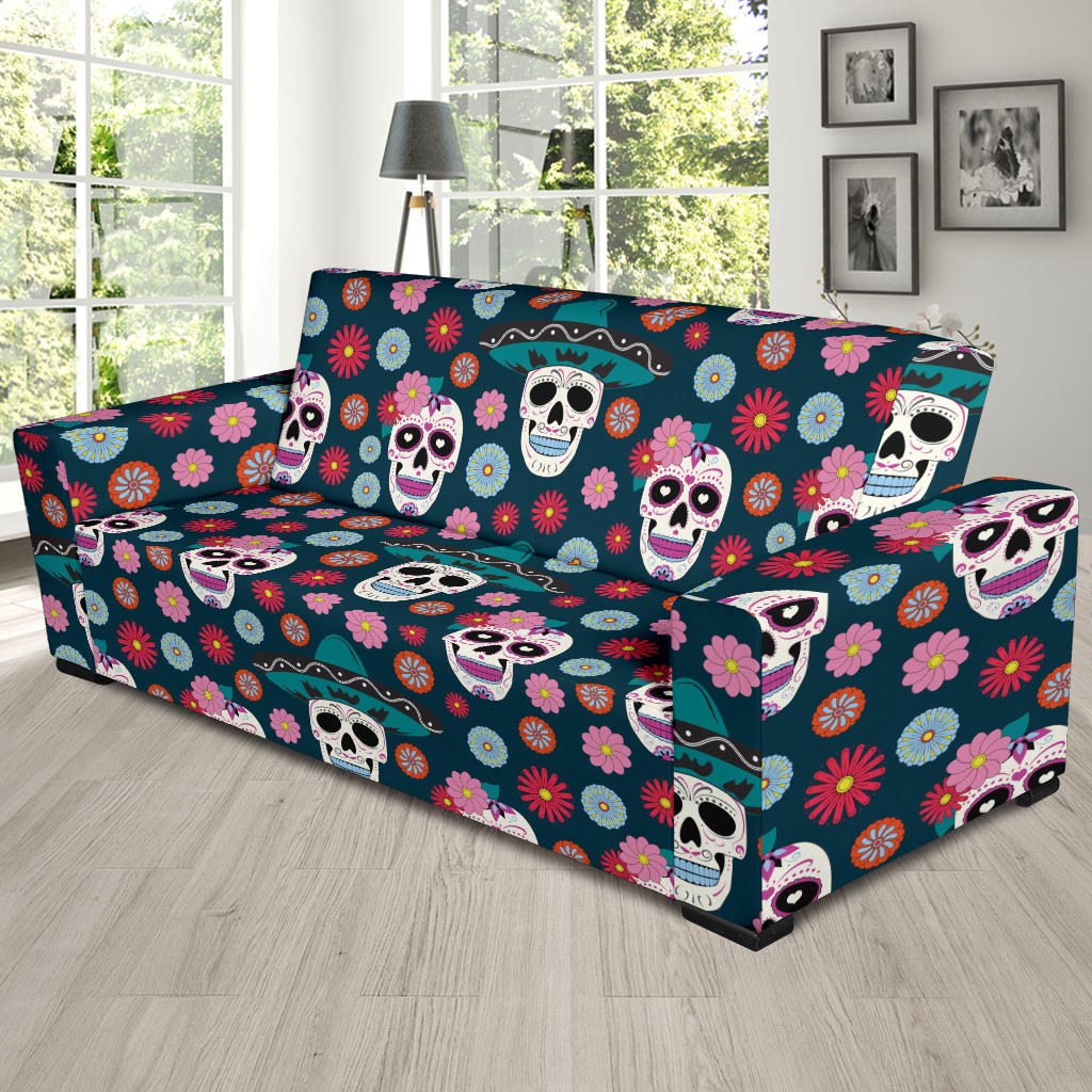 Sugar Skull Print Design LKS308 Sofa Slipcover