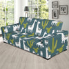 Llama Cactus Pattern Print Design 03 Sofa Slipcover