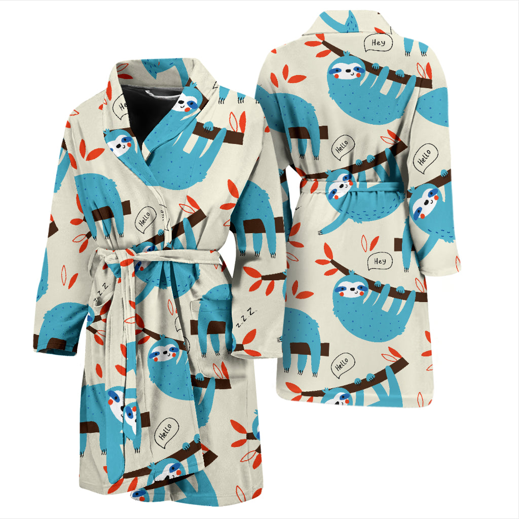 Sloth Print Design LKS3011 Men Bathrobe